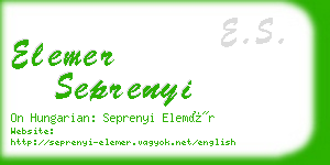 elemer seprenyi business card